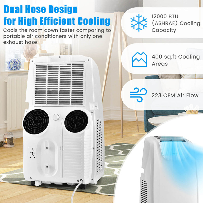 Costway 12000 BTU Portable Air Conditioner for 400 Square Feet with